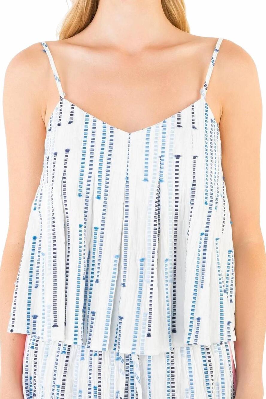 NEW THML threads stripe tank in white